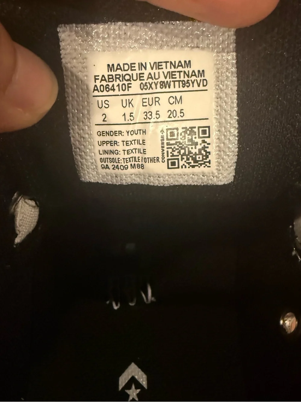 👟 Converse Chuck Taylor All Star Malden Easy-On Low Tops size US Youth 2